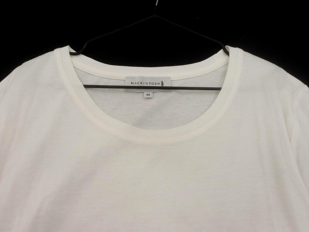 ネコポスOK MACKINTOSH LONDON マッキントッシュロンドン 無地 カットソー size40/白 ◇■ ☆ fjc2 レディース_画像3