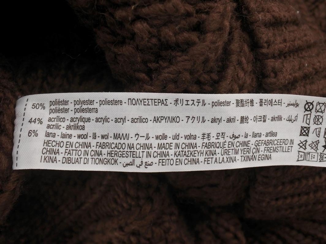 ZARA ザラ ケーブル編み ショート丈 ニット セーター sizeS/茶 ◇■ ☆ fjc2 レディース_画像5