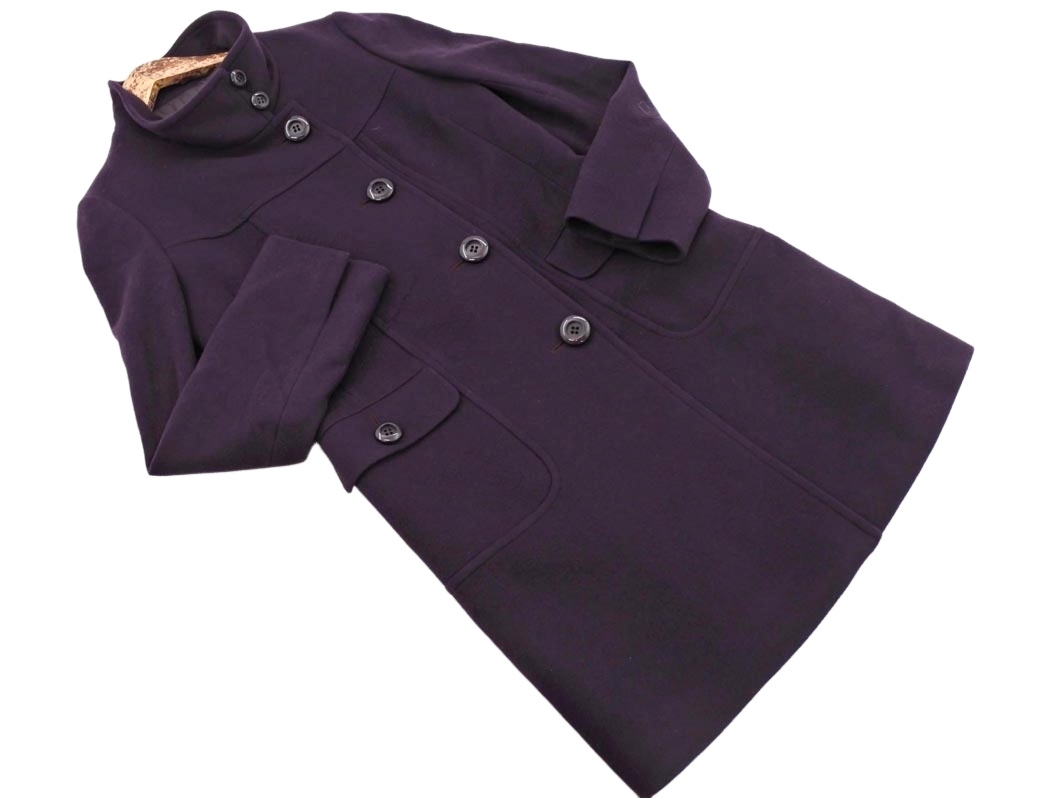 KUMIKYOKU 組曲 ウール混 スタンドカラー コート size2/紫 ◇■ ☆ fjc2 レディース_画像1
