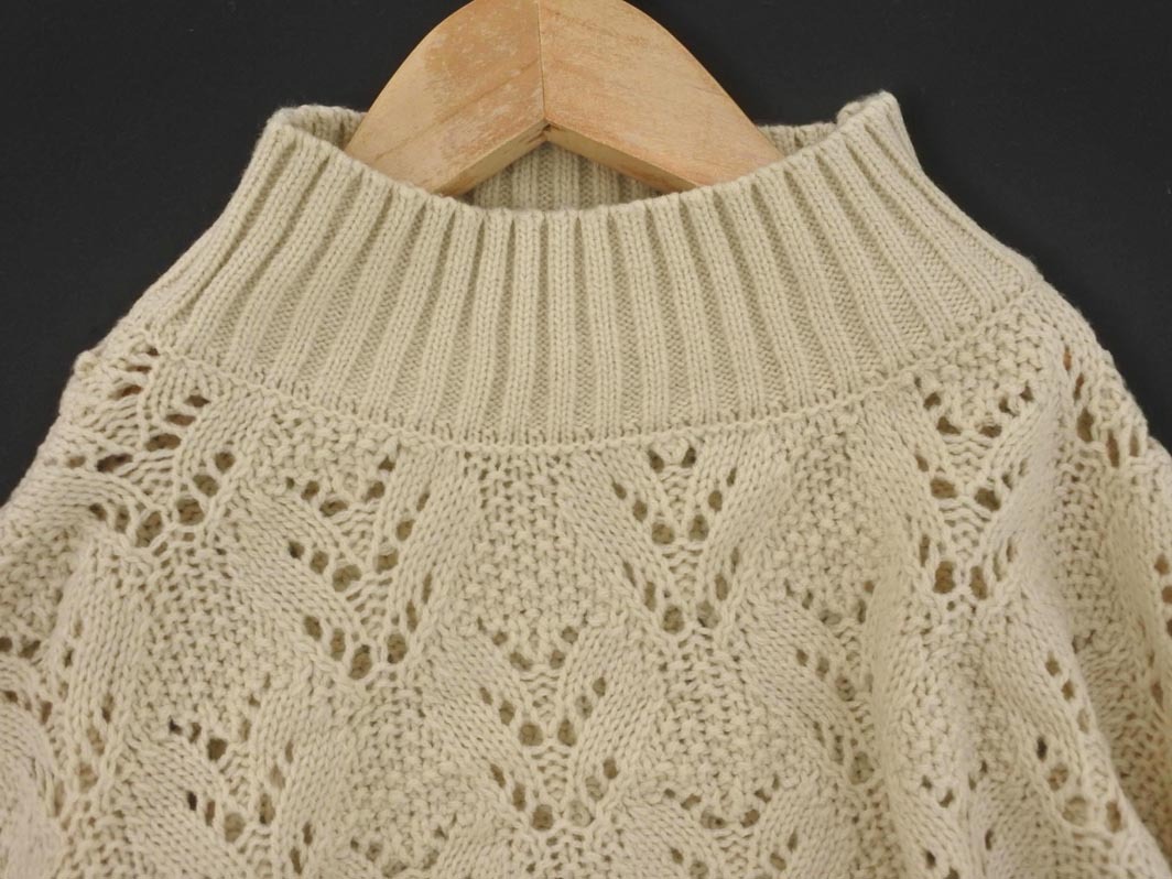 earth music&ecology アースミュージック＆エコロジー ハイネック ニット セーター sizeF/ベージュ ◇■ ☆ fjc3 レディース_画像4