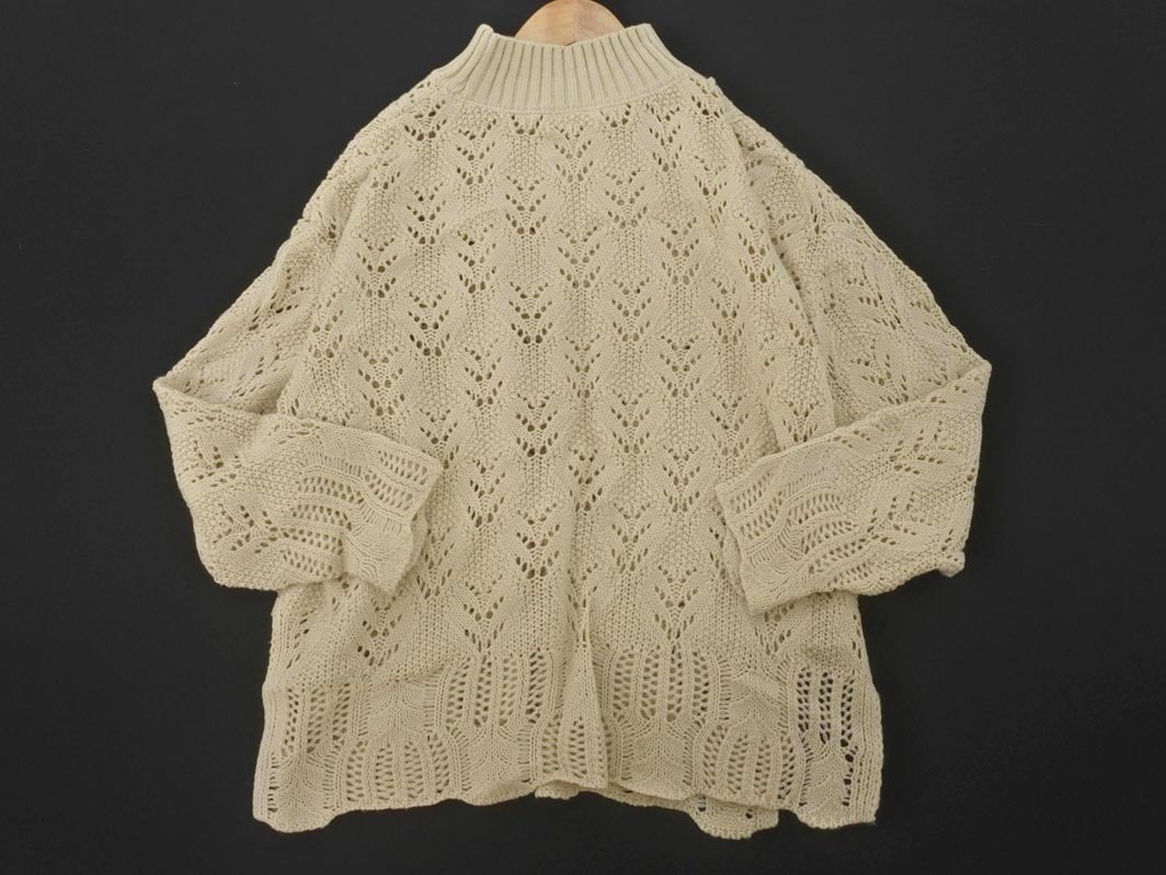 earth music&ecology アースミュージック＆エコロジー ハイネック ニット セーター sizeF/ベージュ ◇■ ☆ fjc3 レディース_画像5