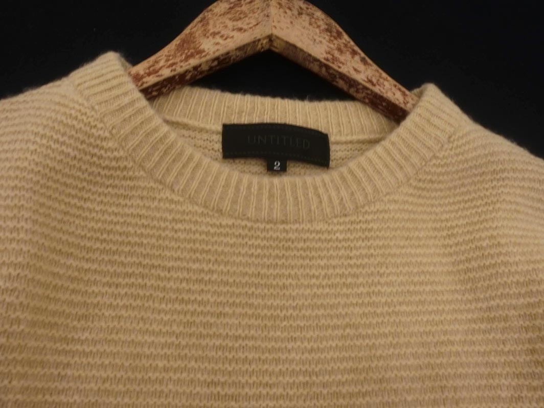 UNTITLED アンタイトル カシミヤ混 ニット セーター size2/ベージュ ◇■ ☆ fjc3 レディース_画像3