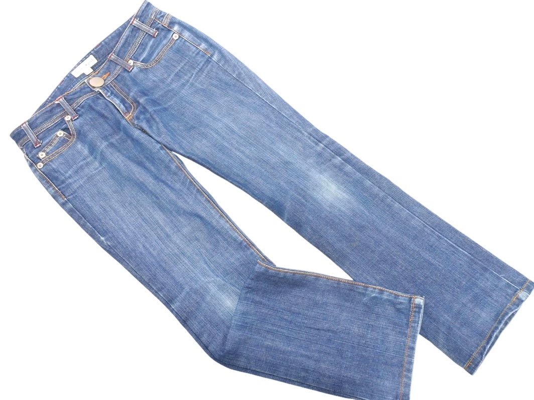 tommy girl トミーガール プリント テーパード デニムパンツ sizeM/青 ■■ ☆ fjc4 レディース_画像1