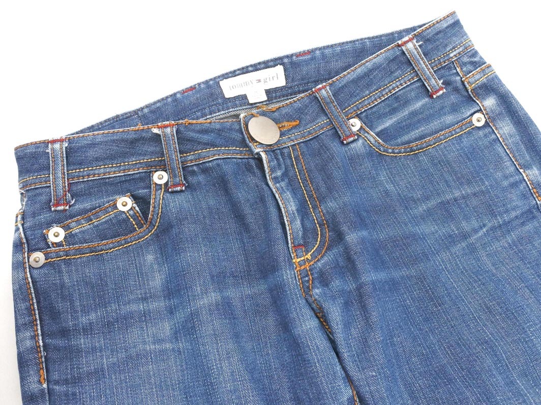 tommy girl トミーガール プリント テーパード デニムパンツ sizeM/青 ■■ ☆ fjc4 レディース_画像2