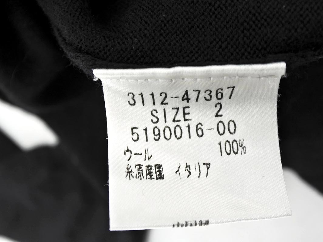 LAUTREAMONT ロートレアモン ウール100% デザインネック ニット セーター size2/黒 ◇■ ☆ fjc4 レディース_画像5