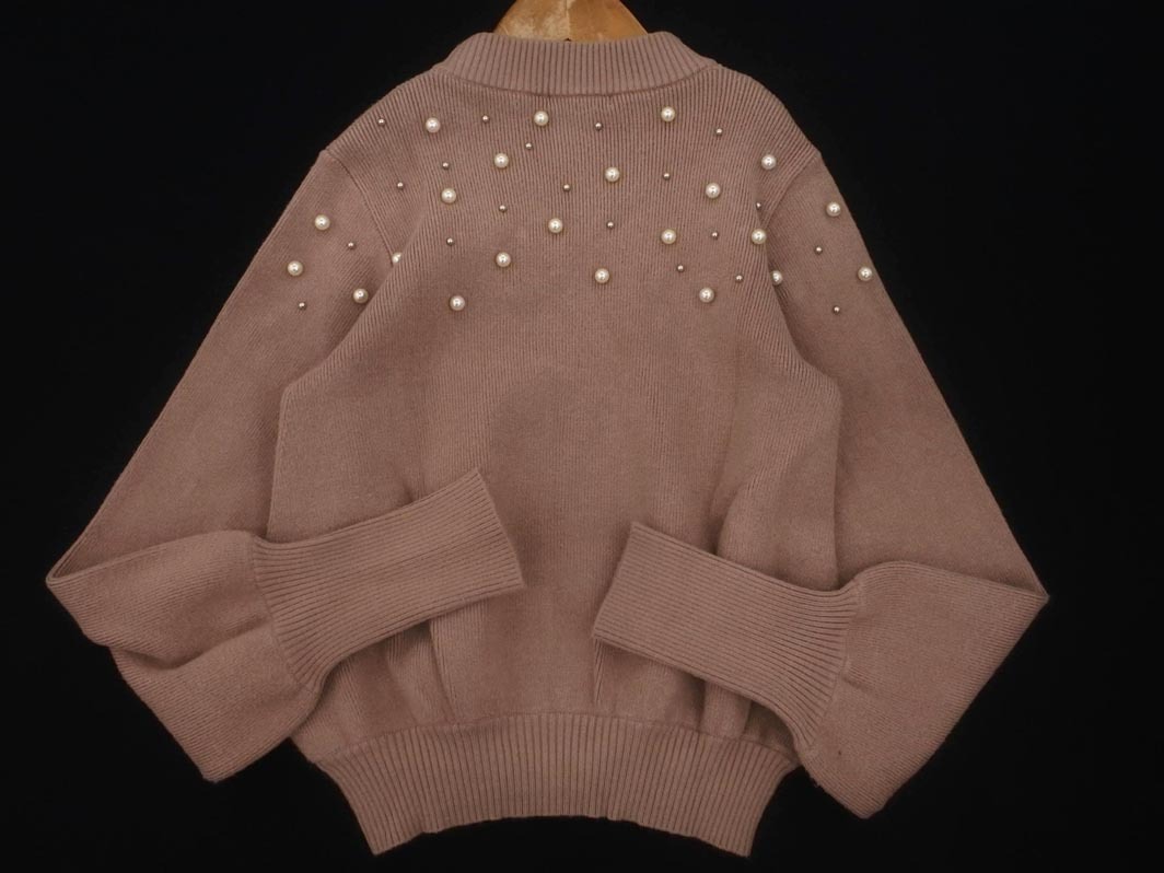 LIP SERVICE リップサービス パールビーズ ニット セーター sizeF/ピンクベージュ ◇■ ☆ fjc4 レディース_画像4