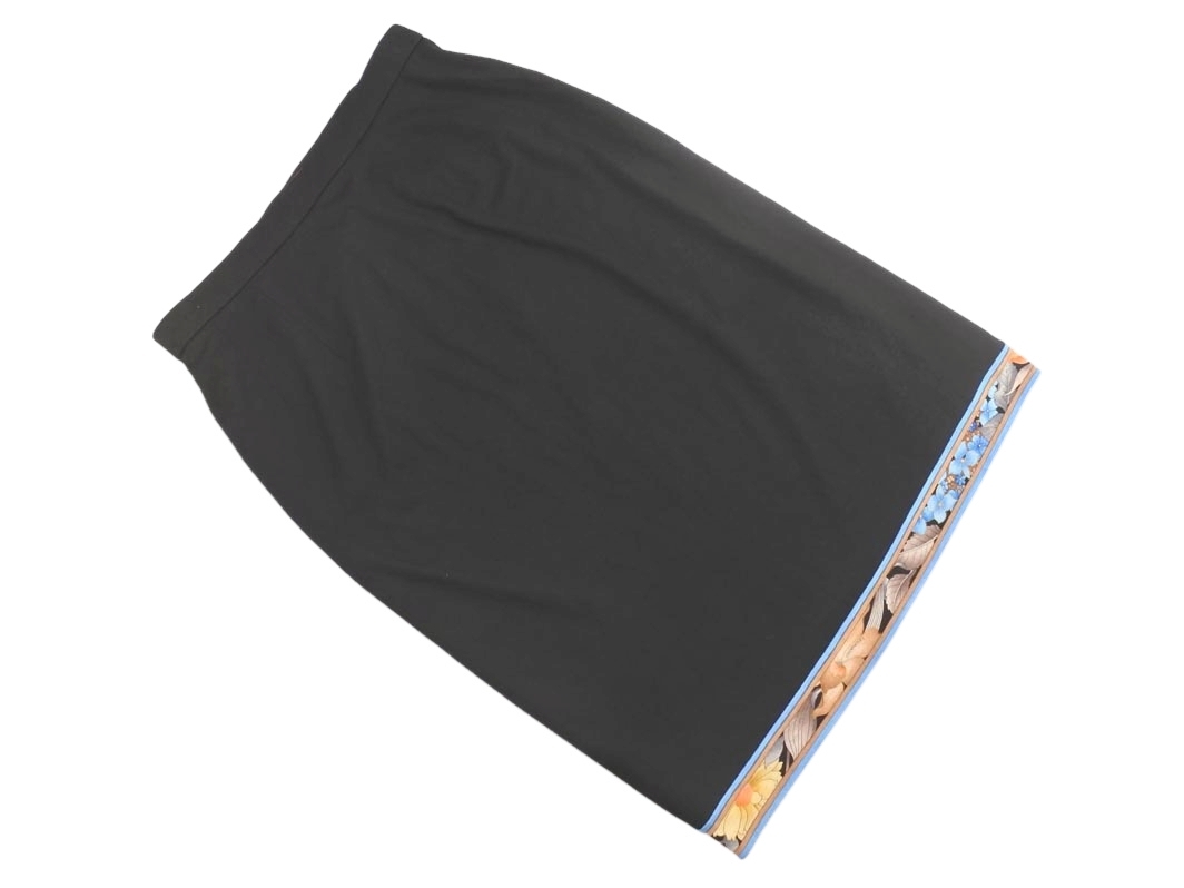 ネコポスOK LEONARD レオナール FASHION ウール100% スカート size73/黒 ◇■ ☆ fjc4 レディース_画像1