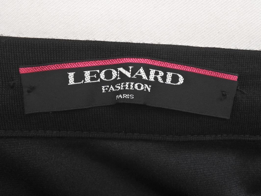 ネコポスOK LEONARD レオナール FASHION ウール100% スカート size73/黒 ◇■ ☆ fjc4 レディース_画像8