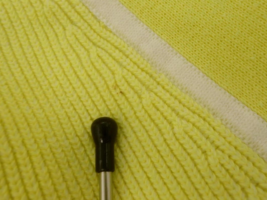 Dessin UNTITLEDte солнечный Untitled V шея вязаный кардиган size2/ желтый *# * fjc3 женский