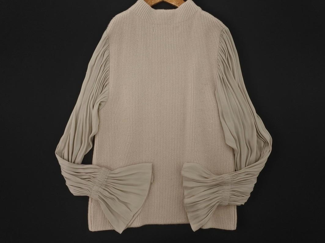 LAGUNAMOON ラグナムーン 羊毛混 切替 ベルスリーブ ニット セーター sizeF/黒 ◇■ ☆ fjc3 レディース_画像5