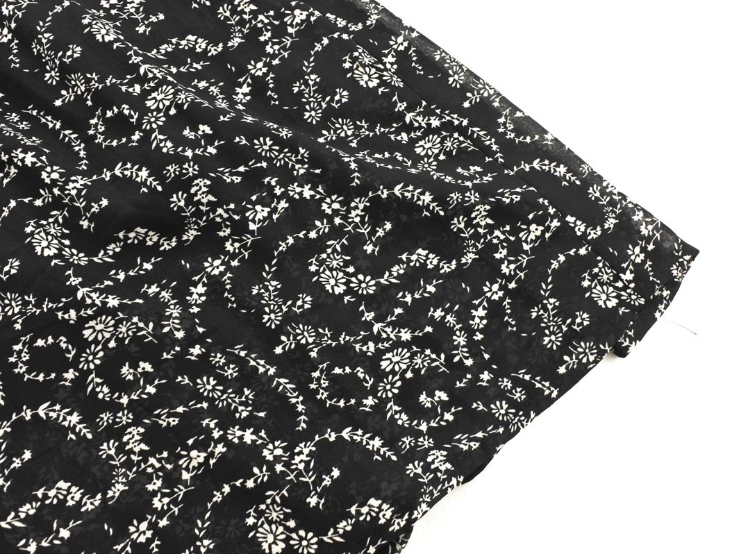 MAJESTIC LEGON マジェスティックレゴン 花柄 シアースリーブ ワンピース sizeM/黒 ◇■ ☆ fjc4 レディース_画像2