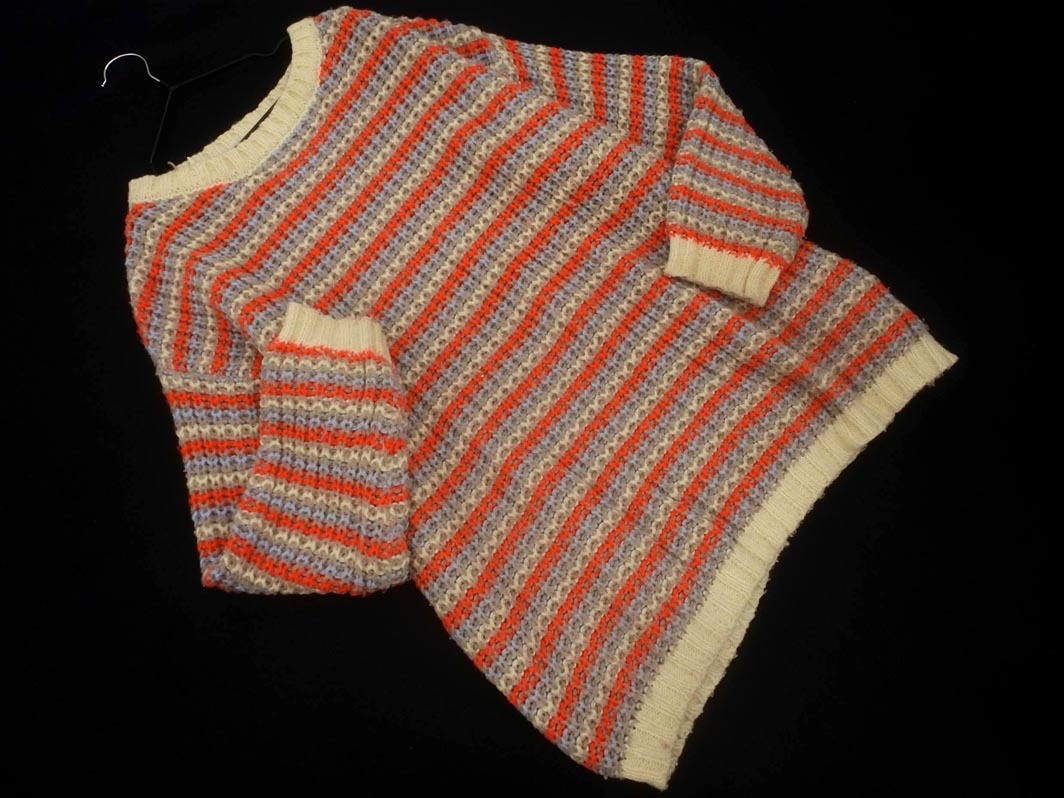 AS KNOW AS アズノゥアズ ボーダー ニット セーター sizeF/ピンクxアイボリーグレー ◇■ ☆ fjc3 レディース_画像1