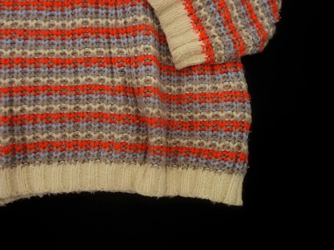 AS KNOW AS アズノゥアズ ボーダー ニット セーター sizeF/ピンクxアイボリーグレー ◇■ ☆ fjc3 レディース_画像2