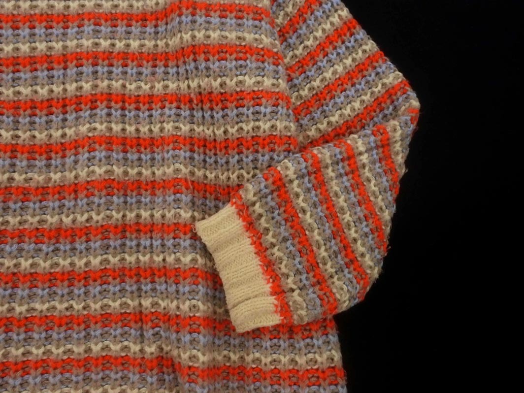 AS KNOW AS アズノゥアズ ボーダー ニット セーター sizeF/ピンクxアイボリーグレー ◇■ ☆ fjc3 レディース_画像3