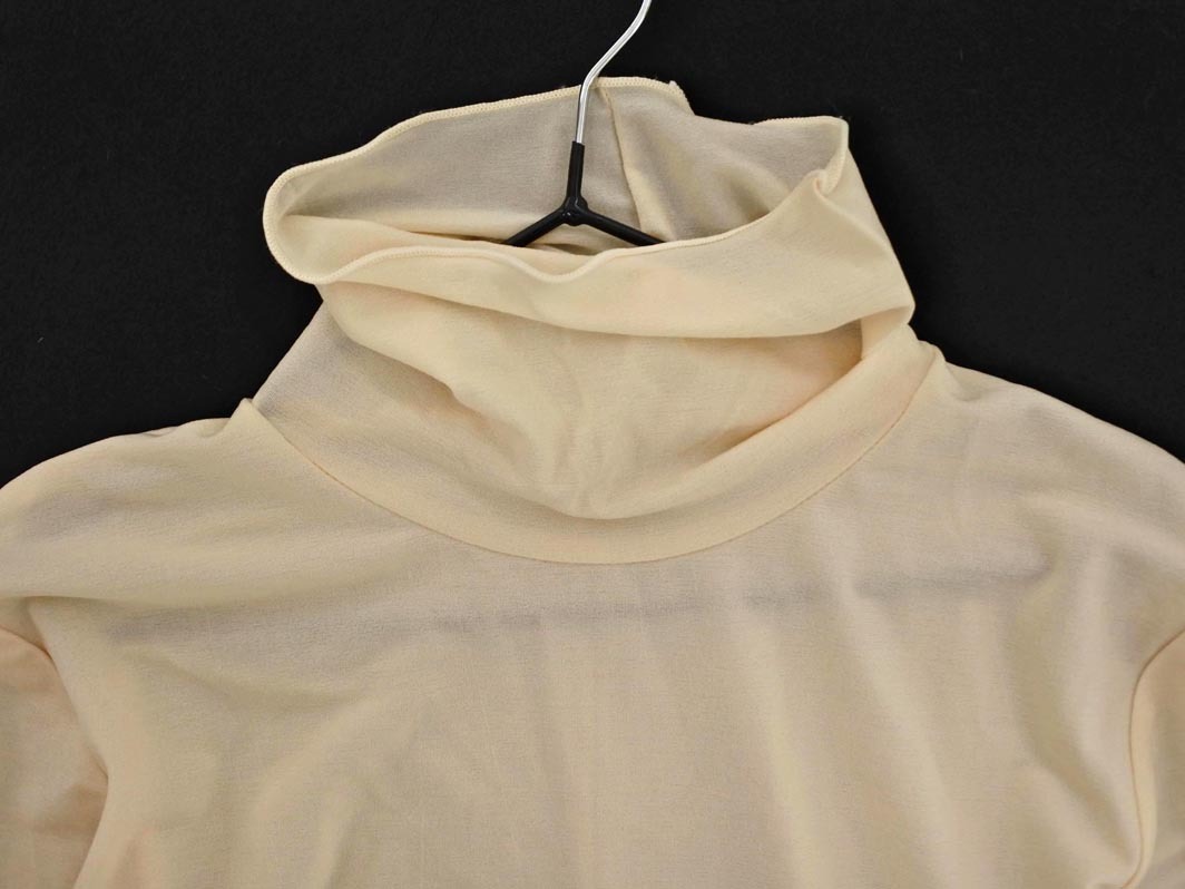 ナチュラルビューティーベーシック メロウフリル タートルネック シアー カットソー sizeF/ベージュ ◇■ ☆ fjc4 レディース_画像3