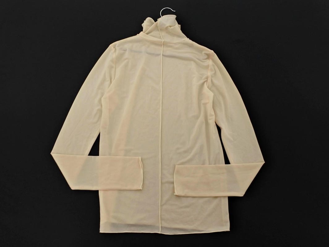 ナチュラルビューティーベーシック メロウフリル タートルネック シアー カットソー sizeF/ベージュ ◇■ ☆ fjc4 レディース_画像4