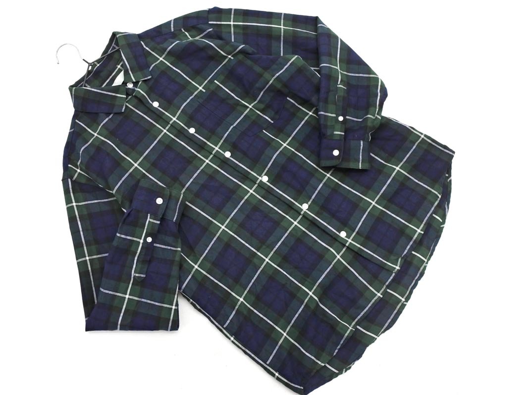 SENSE OF PLACE センスオブプレイス アーバンリサーチ チェック シャツ sizeS/紺ｘ緑 ◇■ ☆ fjc7 メンズ_画像1