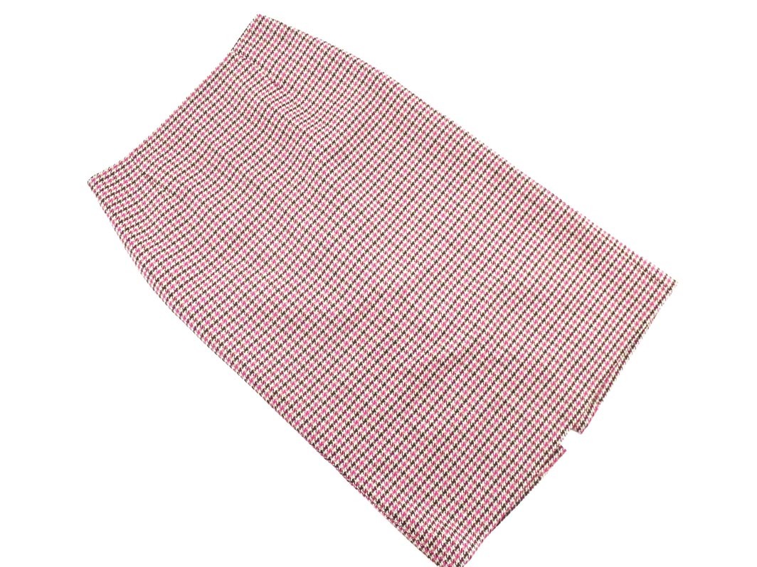 INDIVI インディヴィ ウール混 千鳥柄 タイト スカート size40/ピンク ◇■ ☆ fjc7 レディース_画像1