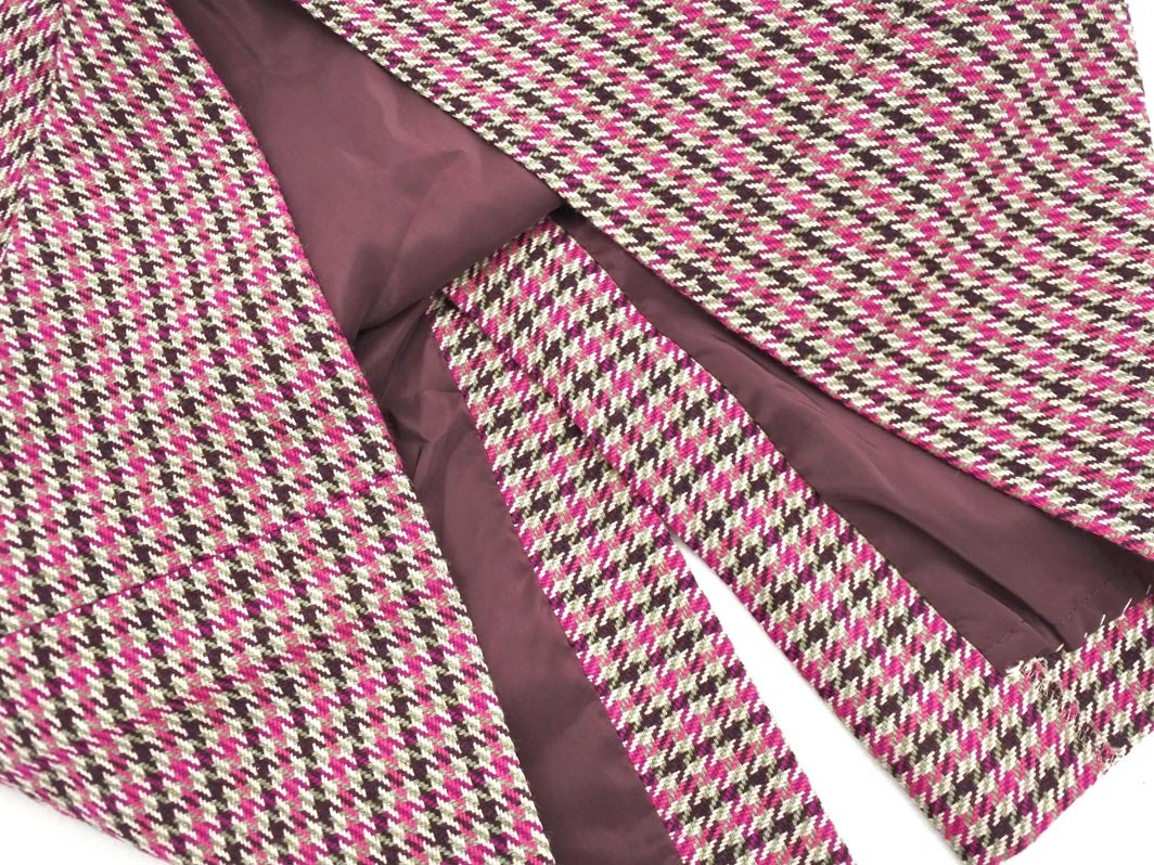 INDIVI インディヴィ ウール混 千鳥柄 タイト スカート size40/ピンク ◇■ ☆ fjc7 レディース_画像3