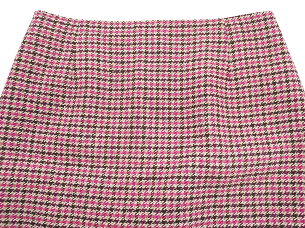 INDIVI インディヴィ ウール混 千鳥柄 タイト スカート size40/ピンク ◇■ ☆ fjc7 レディース_画像4