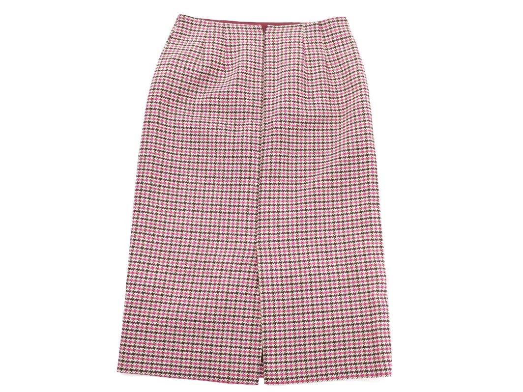 INDIVI インディヴィ ウール混 千鳥柄 タイト スカート size40/ピンク ◇■ ☆ fjc7 レディース_画像5