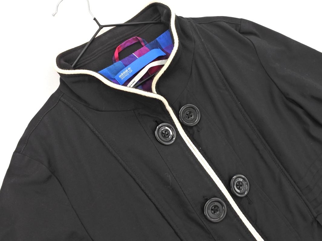 adidas アディダス スタンドカラー タック コート sizeS/黒 ◇■ ☆ fjc7 レディース_画像2
