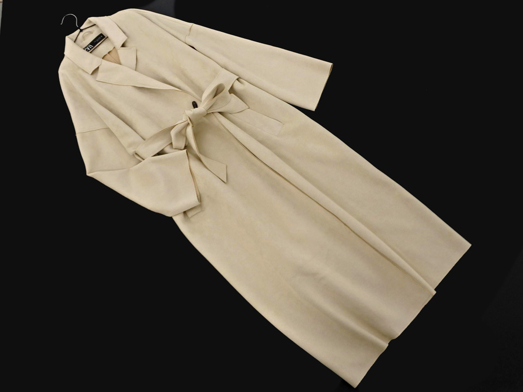 ZARA ザラ スウェード調 ロング コート sizeL/ベージュ ◇■ ☆ fjc7 レディース_画像1