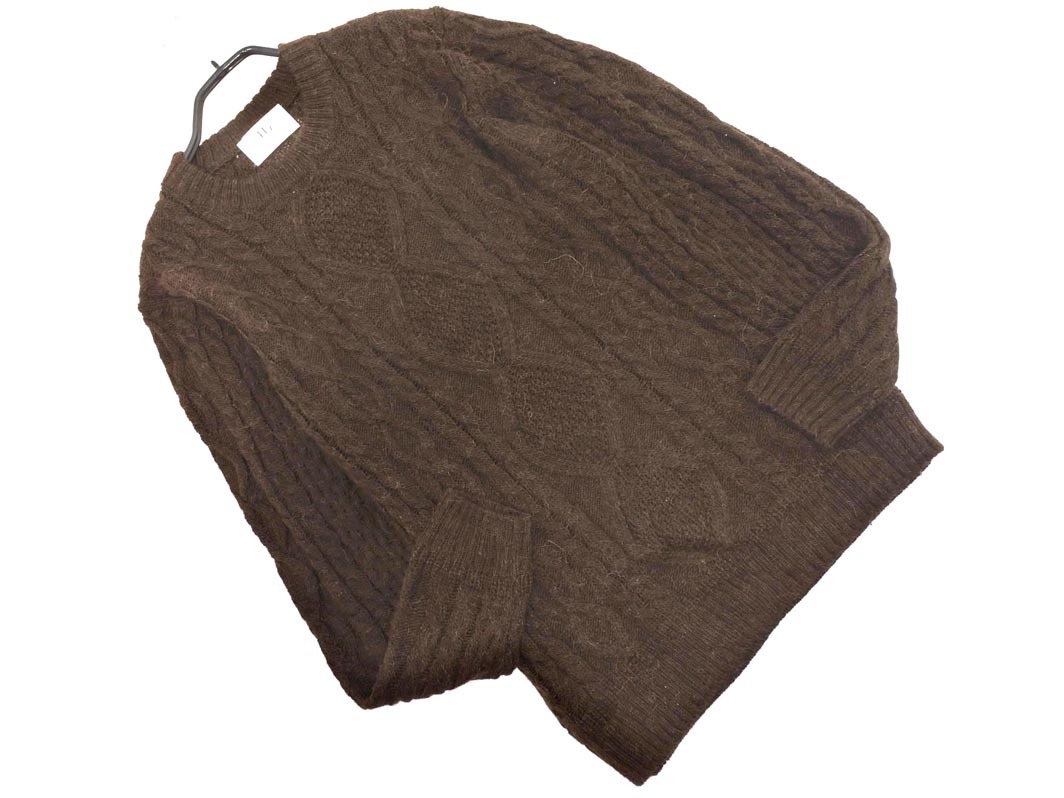 417 EDIFICE 417 エディフィス ウール混 ケーブル編み ニット セーター sizeS/ブラウン ◇■ ☆ fjc7 メンズ_画像1