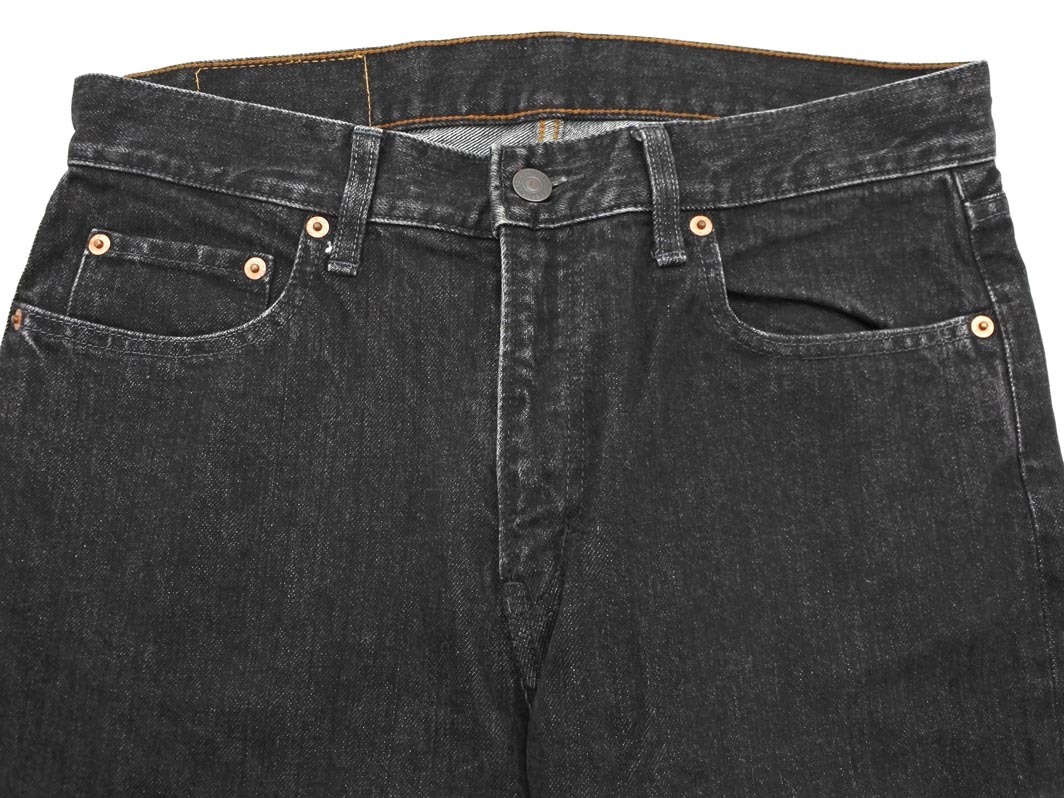 HOLLYWOOD RANCH MARKET ハリウッドランチマーケット ストレート デニムパンツ size31/黒 ■■ ☆ fjc7 メンズ_画像3