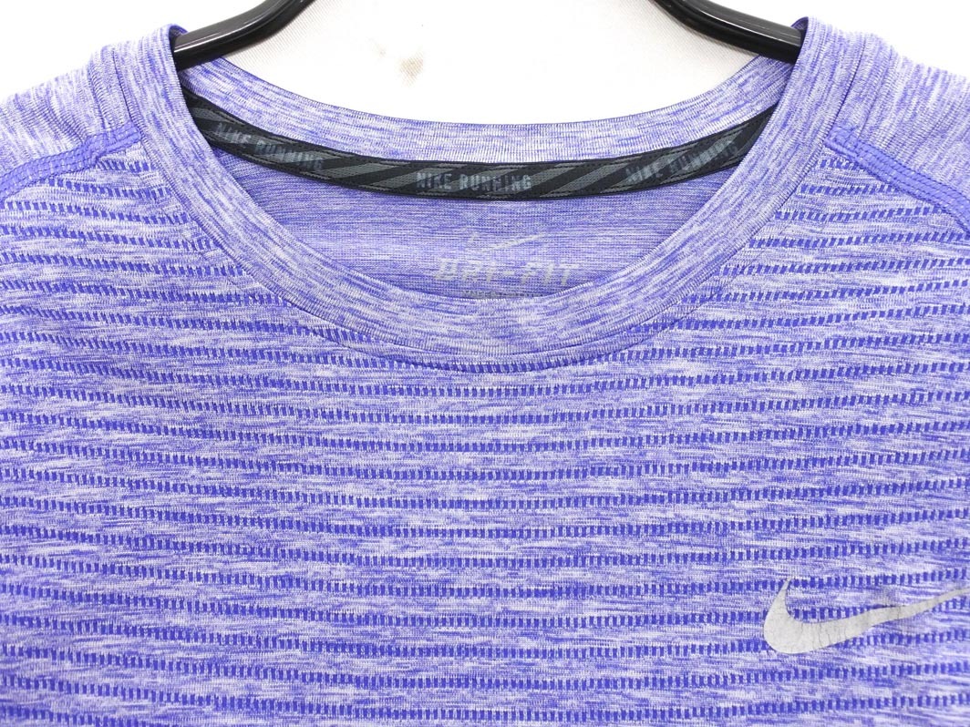 ネコポスOK NIKE ナイキ ロゴ トレーニングウェア カットソー sizeL/青紫 ■■ ☆ fjc7 メンズ_画像3