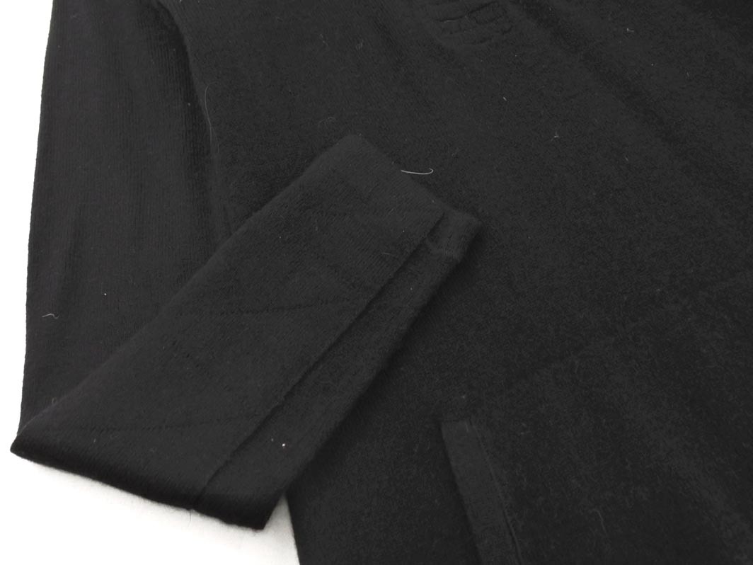 Ralph Lauren ラルフローレン カシミヤ混 フード 刺繍 ニット ワンピース sizeM/黒 ◇■ ☆ fjc7 レディース_画像2