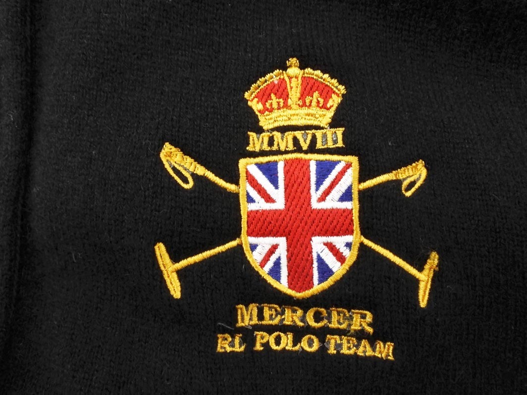 Ralph Lauren ラルフローレン カシミヤ混 フード 刺繍 ニット ワンピース sizeM/黒 ◇■ ☆ fjc7 レディース_画像8