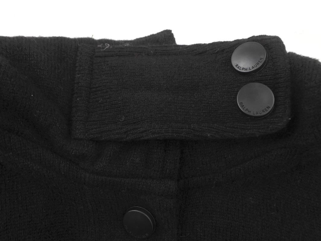 Ralph Lauren ラルフローレン カシミヤ混 フード 刺繍 ニット ワンピース sizeM/黒 ◇■ ☆ fjc7 レディース_画像9