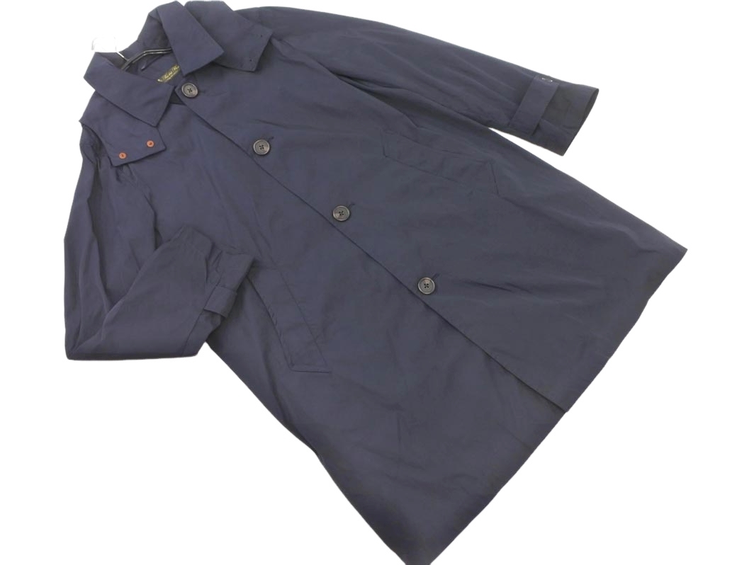 nano universe ナノユニバース フード 付き ステンカラー コート size44/紺 ◇■ ☆ fjc7 メンズ_画像1