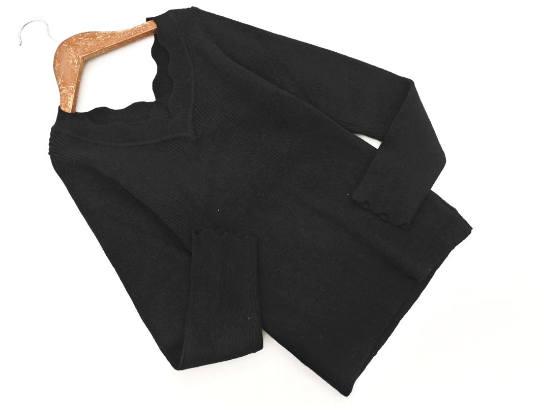 FREE*S MART свободный z mart вязаный свитер sizeF/ чёрный *# * fjc8 женский 