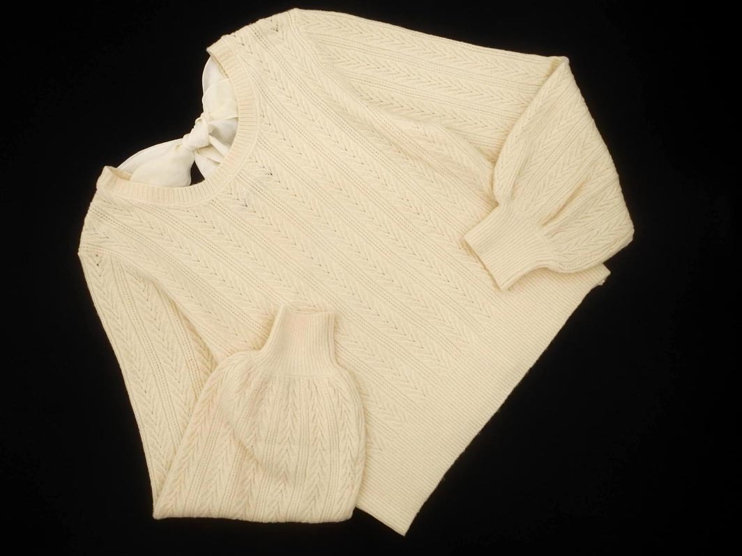 INGNI イング バックリボン ニット セーター sizeM/ベージュ ◇■ ☆ fjc8 レディース_画像1