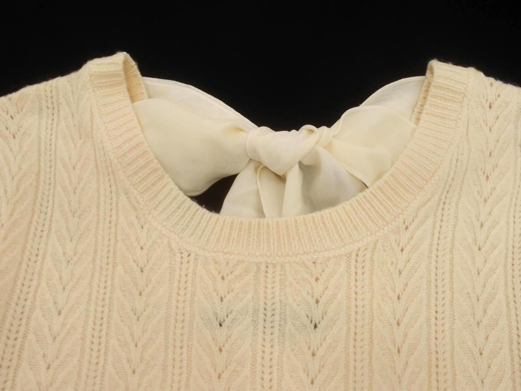 INGNI イング バックリボン ニット セーター sizeM/ベージュ ◇■ ☆ fjc8 レディース_画像3