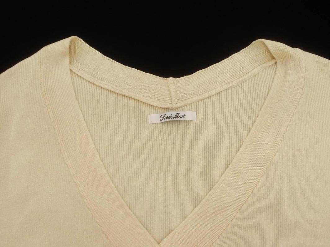 FREE*S MART свободный z mart V шея вязаный свитер sizeF/ слоновая кость *# * fjc8 женский 