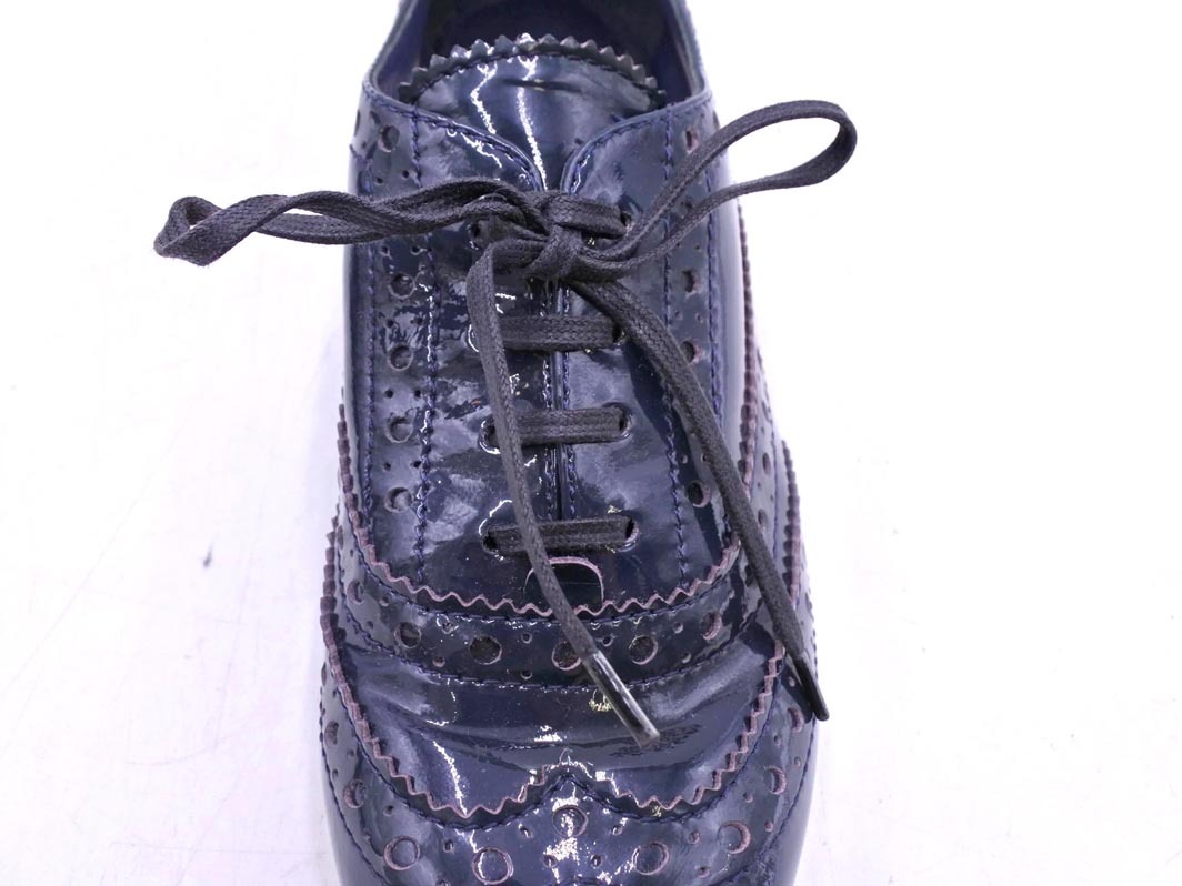 ミュウミュウ エナメル ウイングチップ ドレスアップ ラインストーン ドレス シューズ size36（23ｃｍ位）/紺 ■■ ☆ fjc8 レディース_画像9