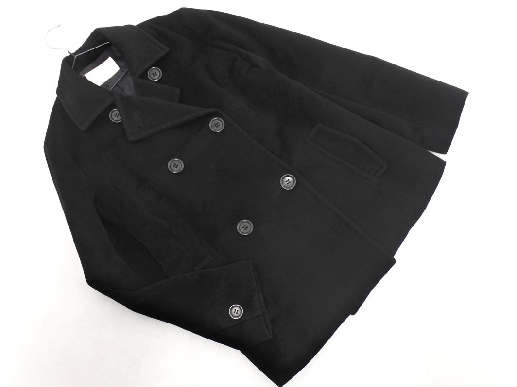 NATURAL BEAUTY ナチュラルビューティー アンゴラ混 ウール混 ダブルボタン ジャケット size13/黒 ◇■ ☆ fjc8 レディース_画像1