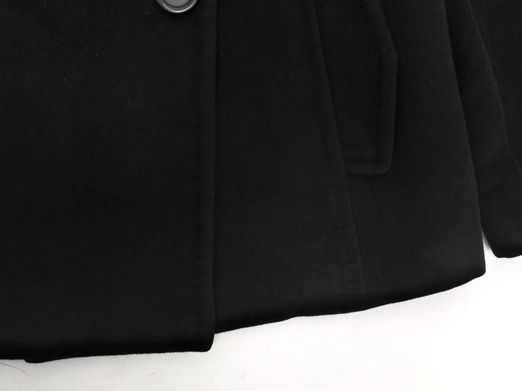 NATURAL BEAUTY ナチュラルビューティー アンゴラ混 ウール混 ダブルボタン ジャケット size13/黒 ◇■ ☆ fjc8 レディース_画像2