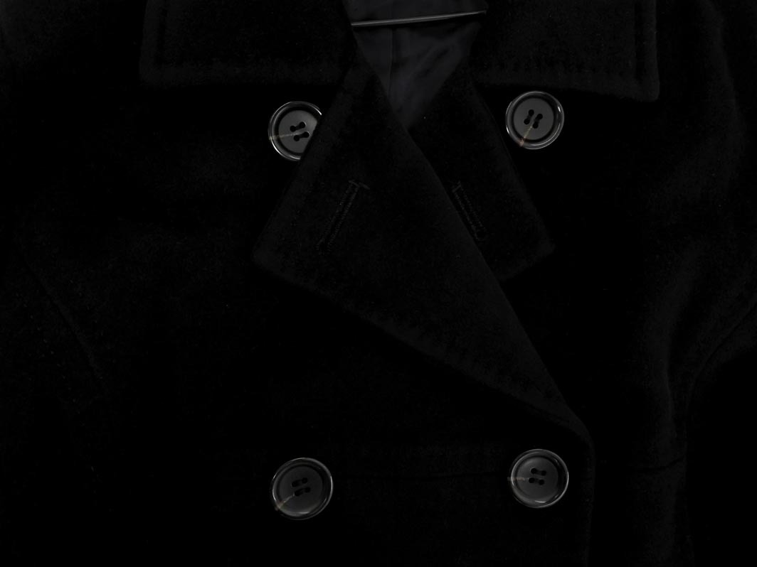 NATURAL BEAUTY ナチュラルビューティー アンゴラ混 ウール混 ダブルボタン ジャケット size13/黒 ◇■ ☆ fjc8 レディース_画像5