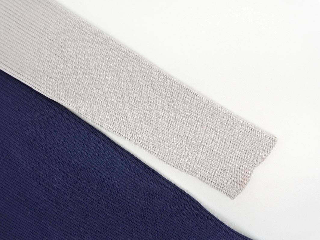 rienda リエンダ ボリュームスリーブ ロング ニット ワンピース sizeM/紺ｘグレー ◇■ ☆ fjc8 レディース_画像3