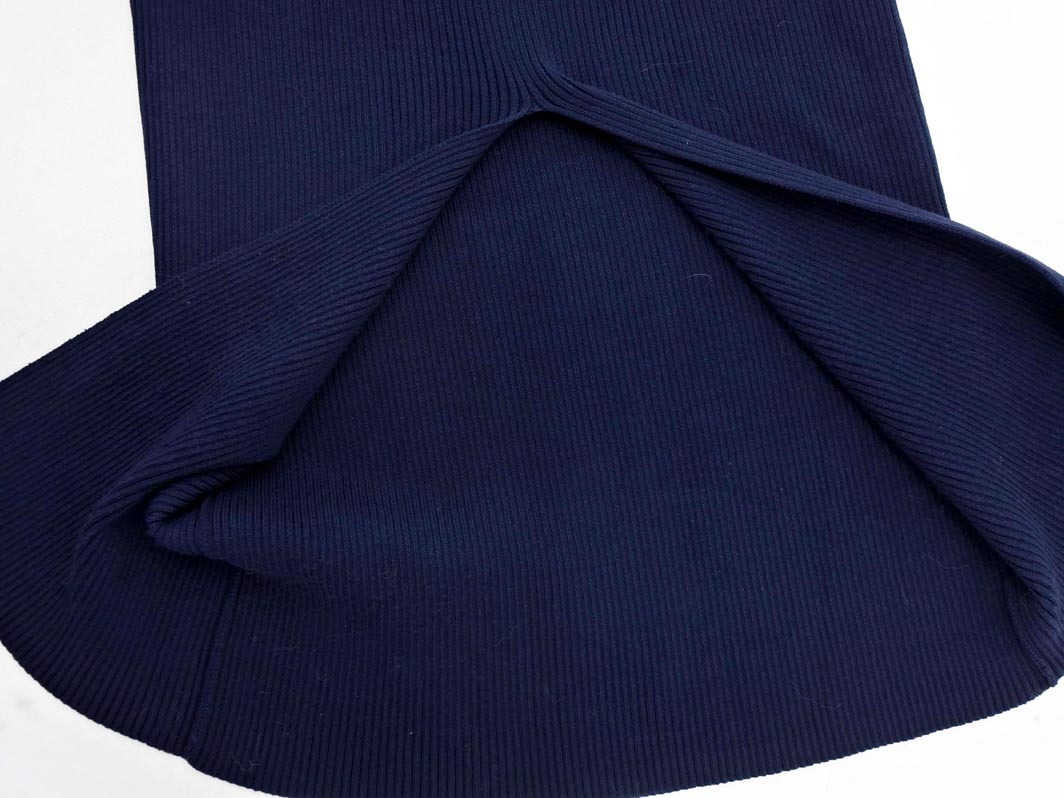 rienda リエンダ ボリュームスリーブ ロング ニット ワンピース sizeM/紺ｘグレー ◇■ ☆ fjc8 レディース_画像7