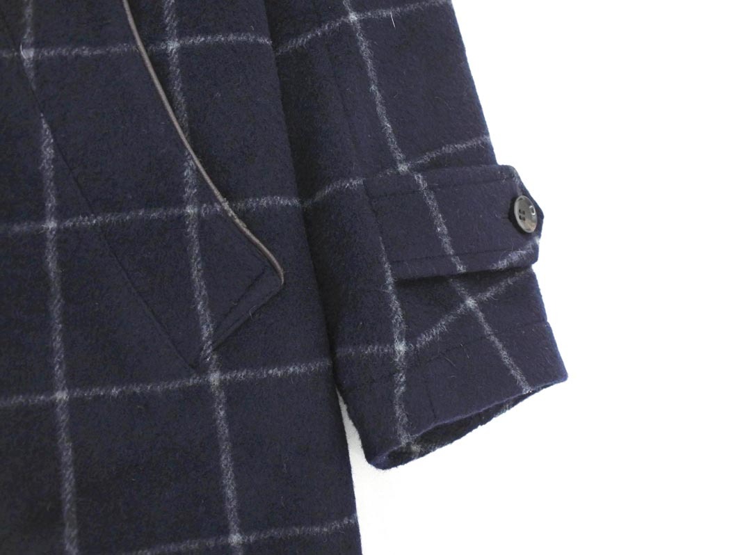 MEN’S MELROSE メンズメルローズ ウール混 キルティングライナー付き チェック コート size9/紺 ◇■ ☆ fjc8 メンズ_画像3