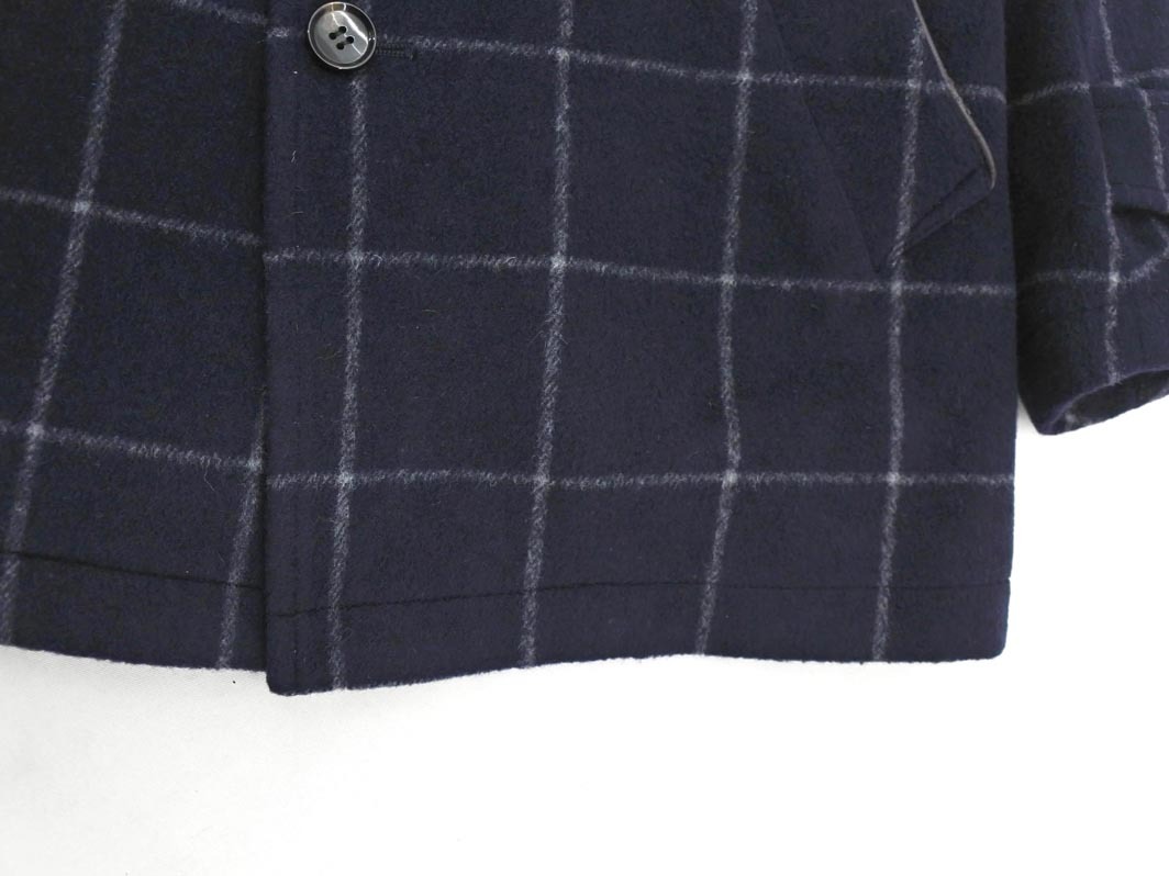 MEN’S MELROSE メンズメルローズ ウール混 キルティングライナー付き チェック コート size9/紺 ◇■ ☆ fjc8 メンズ_画像4