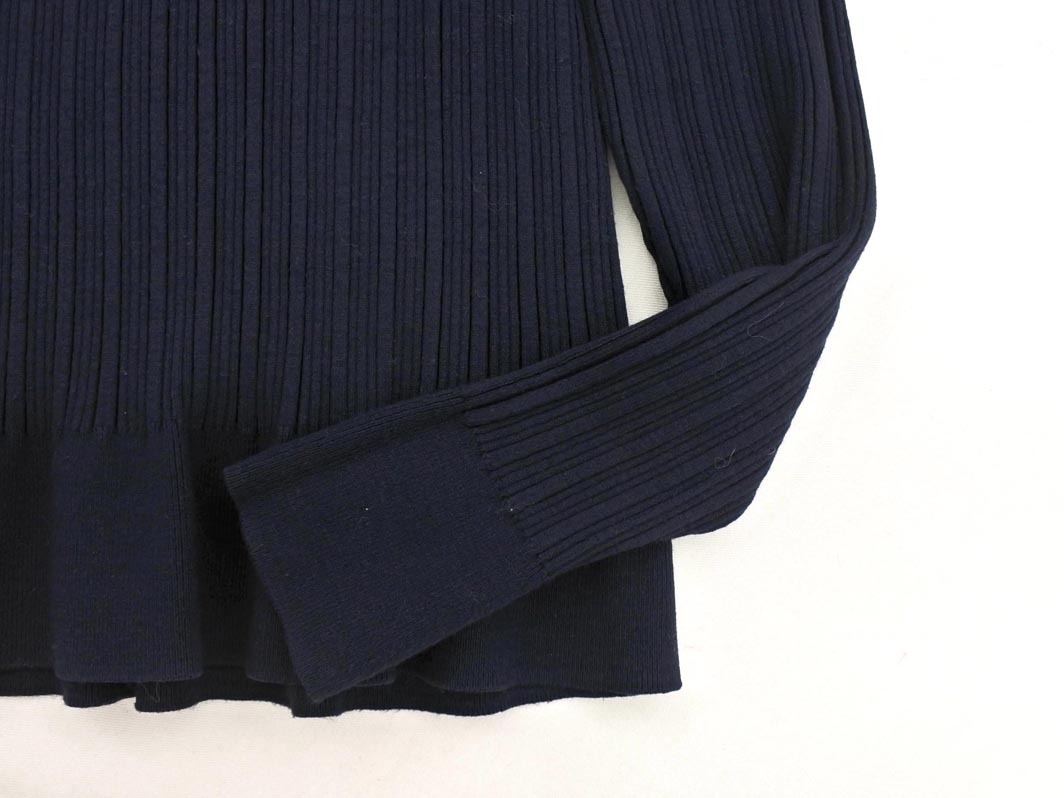 NATURAL BEAUTY BASIC ナチュラルビューティーベーシック リブ ニット セーター sizeM/紺 ◇■ ☆ fjc8 レディース_画像2