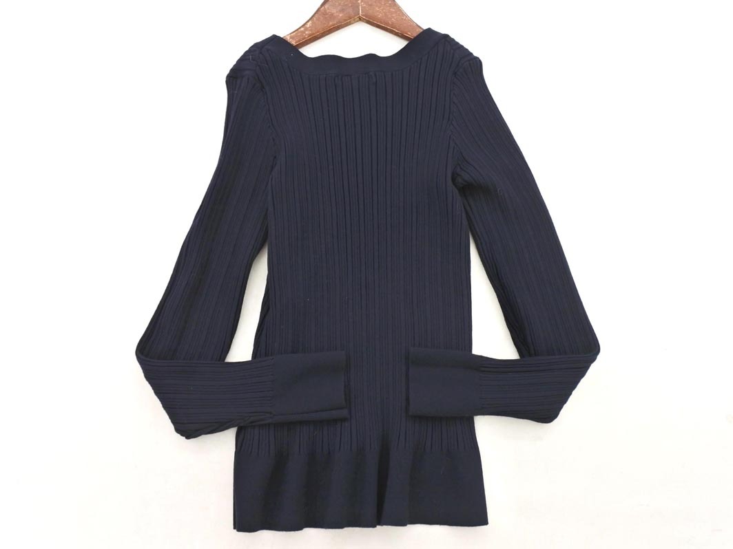 NATURAL BEAUTY BASIC ナチュラルビューティーベーシック リブ ニット セーター sizeM/紺 ◇■ ☆ fjc8 レディース_画像4