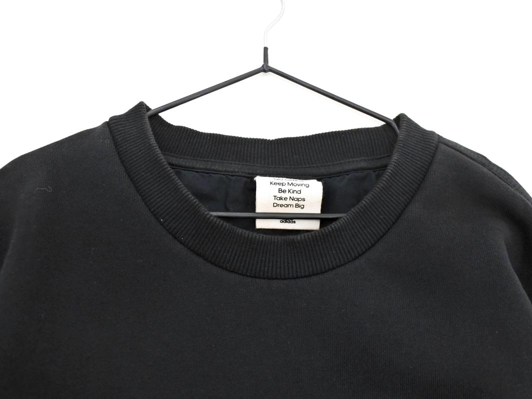 adidas アディダス 裏起毛 スリーブ トレーナー スウェット sizeM/黒 ◇■ ☆ fjc8 レディース_画像3