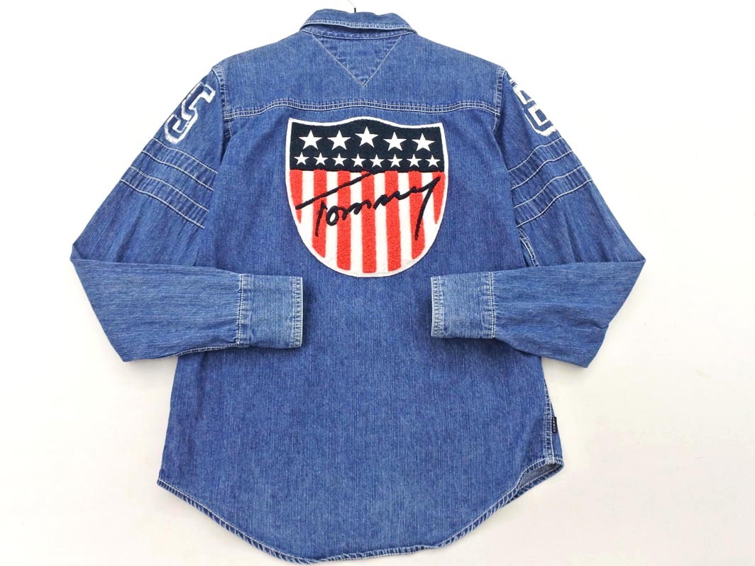 TOMMY HILFIGER トミーヒルフィガー ワッペン デニム シャツ sizeM/インディゴ ◇■ ☆ fjc8 メンズ_画像4